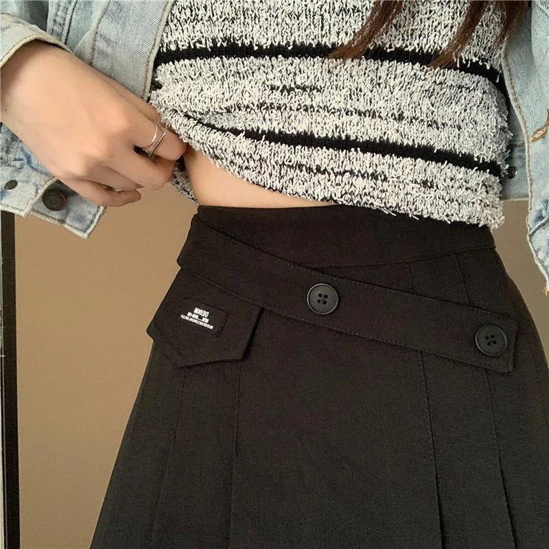 Preppy Style A Line Korean Skirt - Premium Skirt from Craftklart Dropship - Just $15.24! Shop now at Craftklart.store