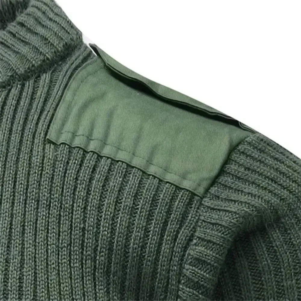 Tactical Knitted Pullover Winter Wool Patch Jumper - Craftklart.store