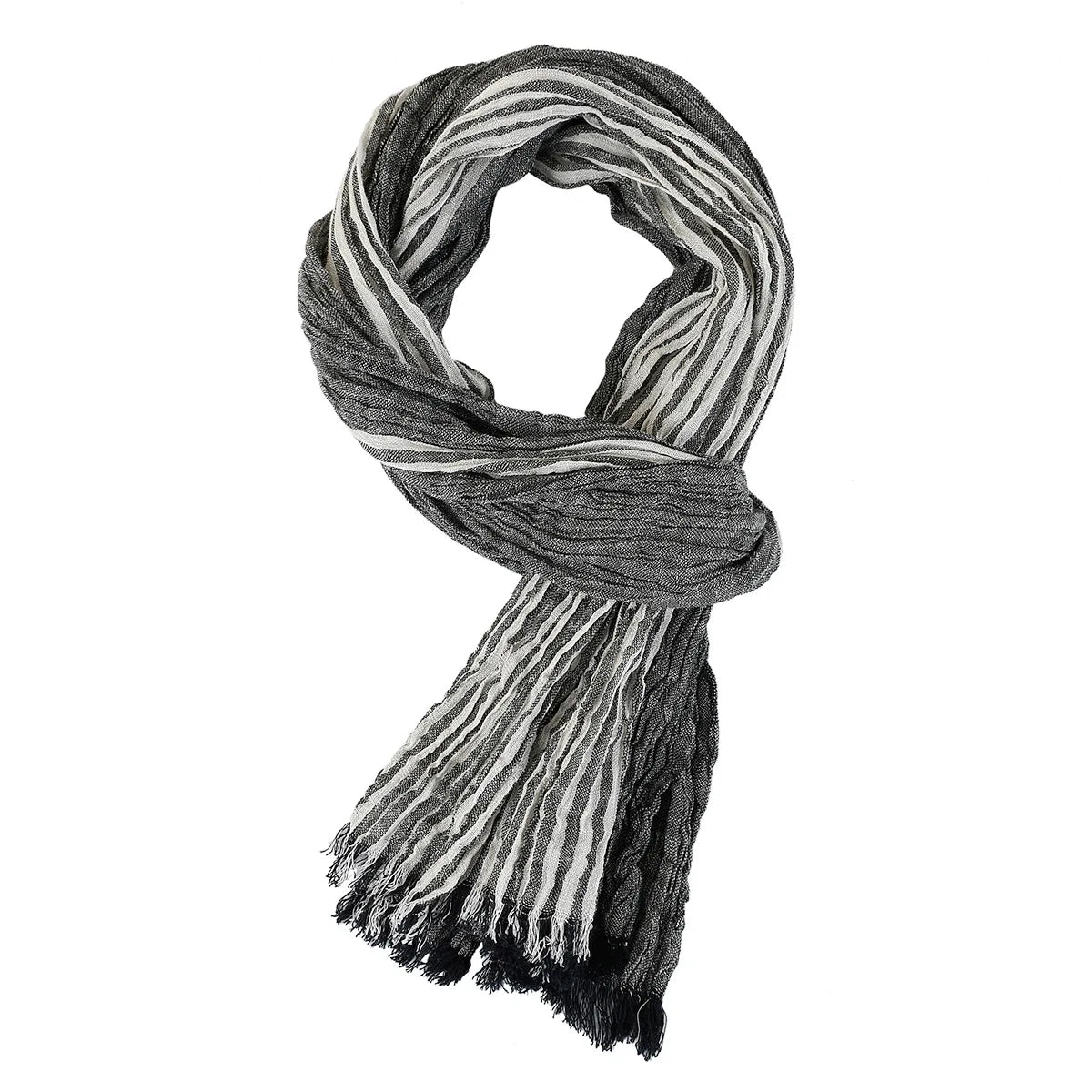 Cotton Linen Striped Men's Scarves - Premium Scarves from Craftklart Dropship - Just $3.99! Shop now at Craftklart.store