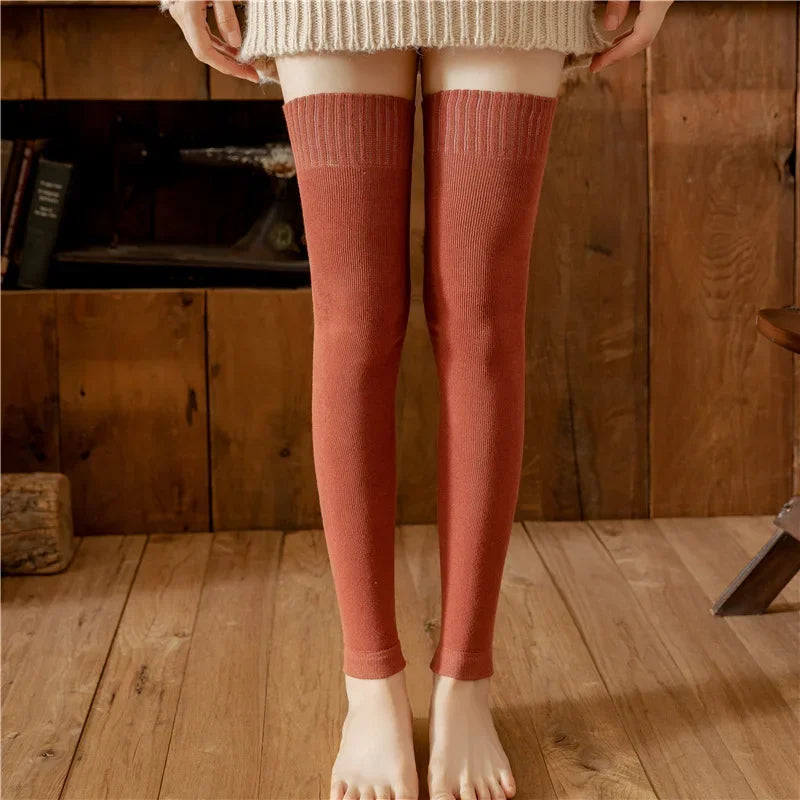 Terry Over-the-knee Socks for Women in Winter Plus Velvet and Thickened Warm Stockings Knee-protecting Thigh-high Socks - Craftklart.store