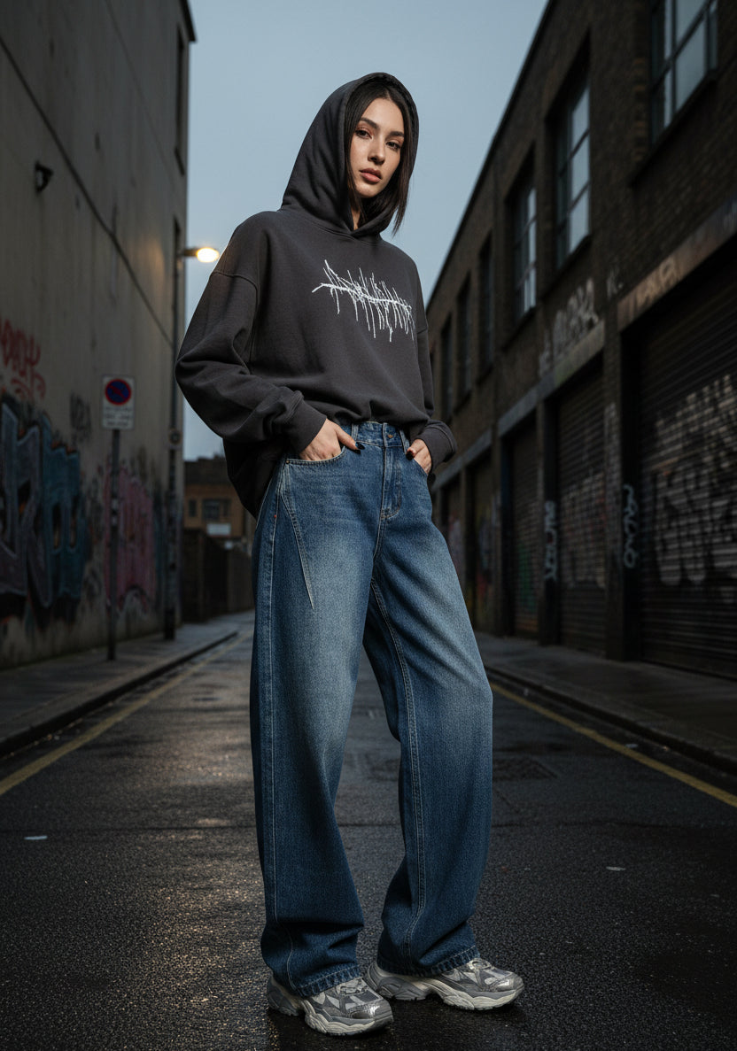 High-Waist Wide Leg Denim Jeans