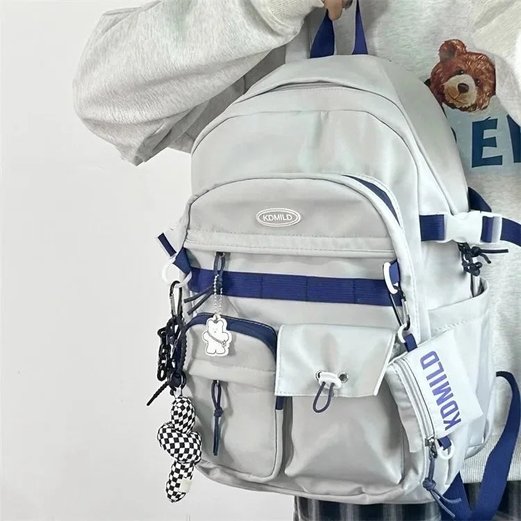 Korean Retro Workwear Large Capacity Dual Shoulder Bag