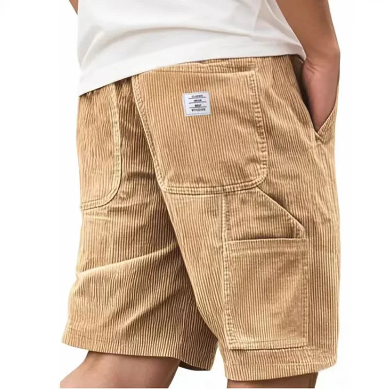 Striped Loose-Fit Drawstring Shorts