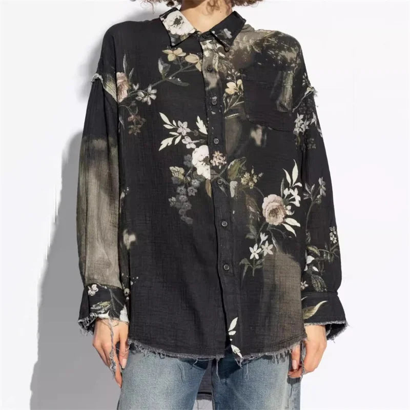 Women's Korean Printed Couple's Loose Long Sleeve Top - Premium Shirt from Craftklart Dropship - Just $85.99! Shop now at Craftklart.store