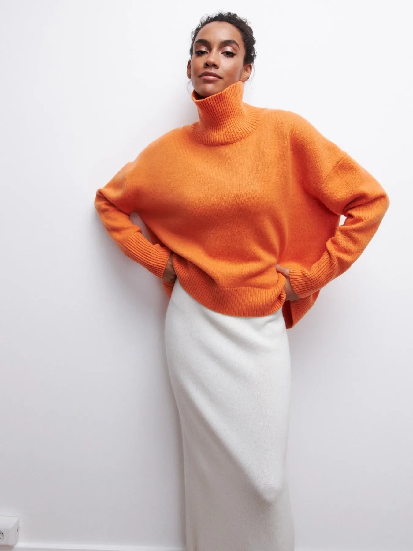 Women's Urban Styled Oversized Elegant Thick Knitted Pullover - Craftklart.store