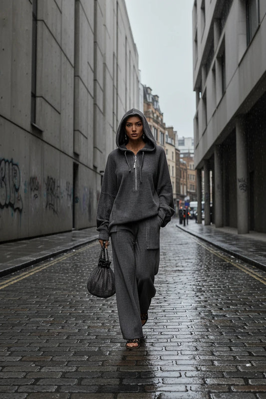 Hoodie & Wide Leg Pants Set