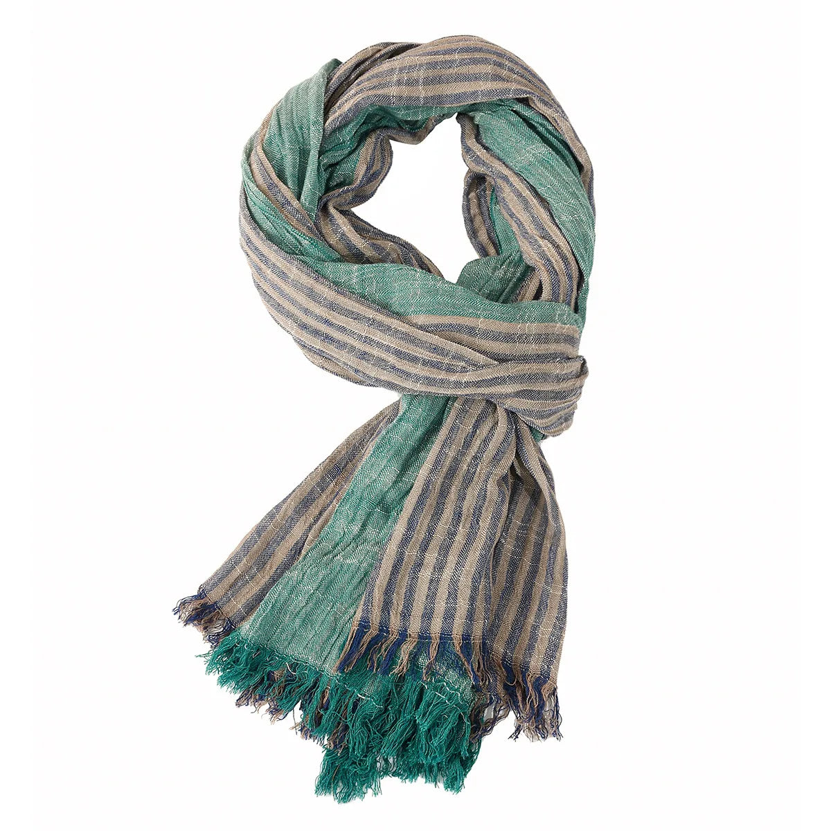 Cotton Linen Striped Men's Scarves - Premium Scarves from Craftklart Dropship - Just $3.99! Shop now at Craftklart.store