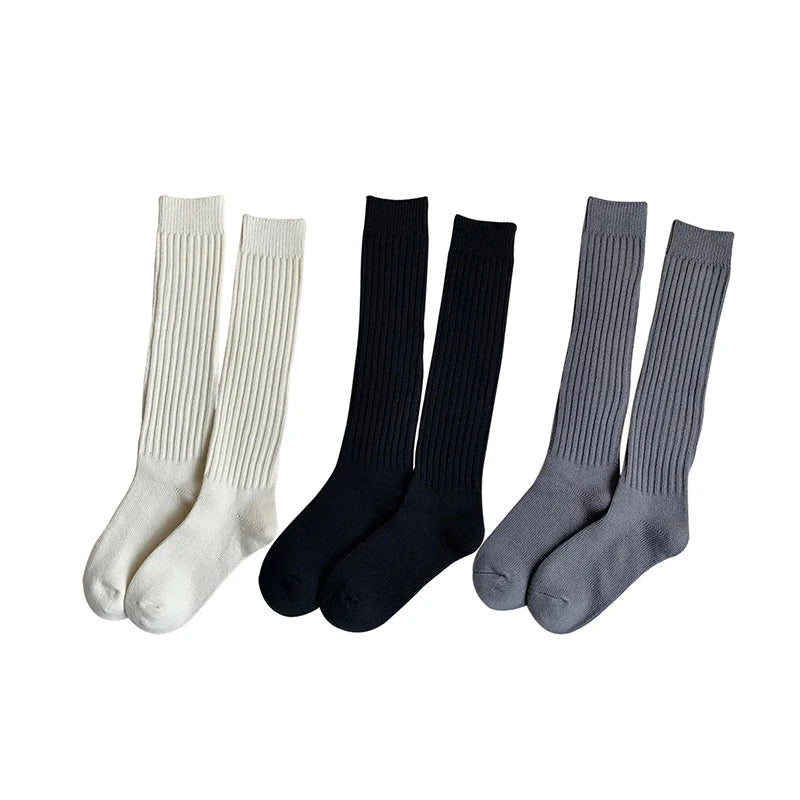 Thickened Coffee Colored Stacked Socks