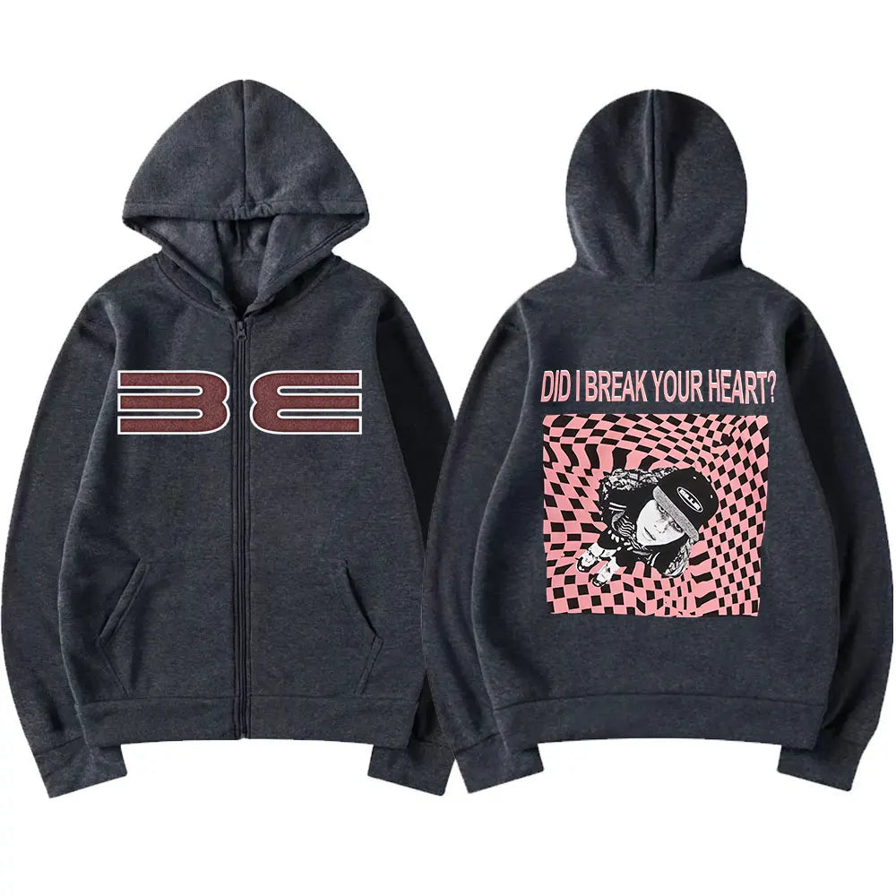 Hit Me Hard and Soft DID I Break YOUR HEART? Zipper Hoodies