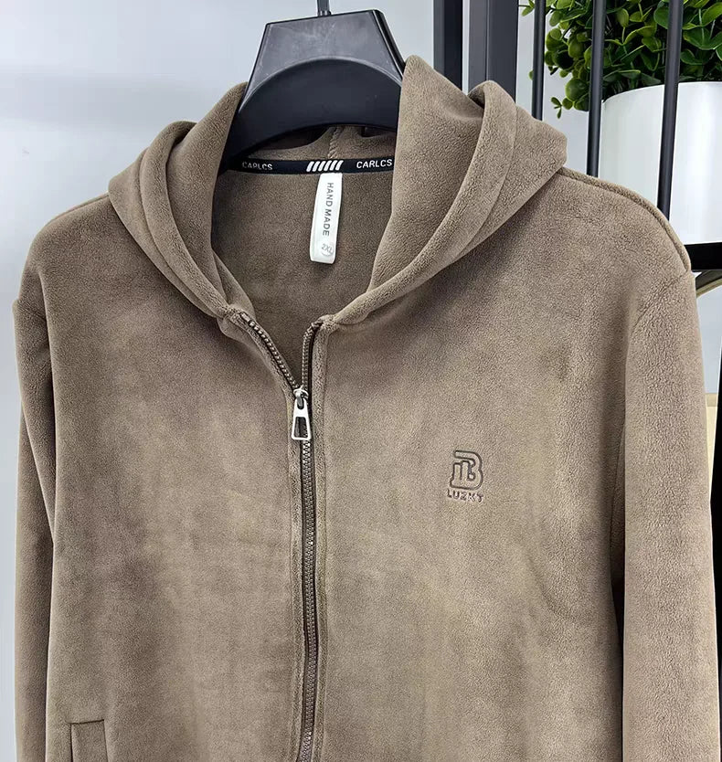 Korean Urban Streetwear Embossed Men's Hoodie