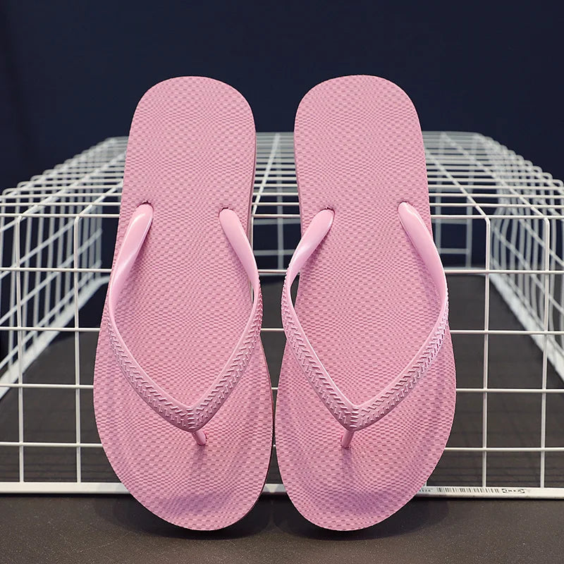 Women's herringbone flip flop sandals by Craftklart Dropship, lightweight beach slides in five colors, showing the comfortable footbed and straps.