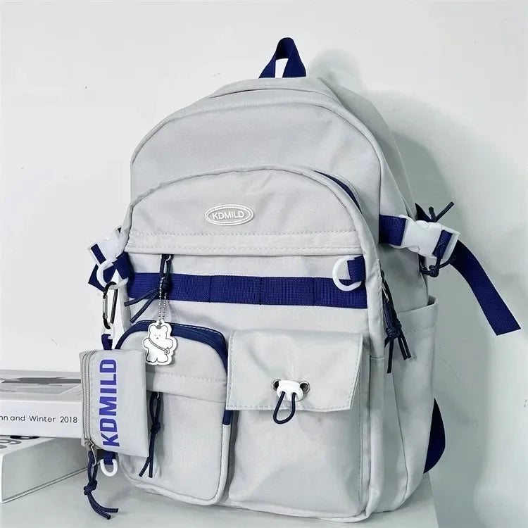 Korean Retro Workwear Large Capacity Dual Shoulder Bag