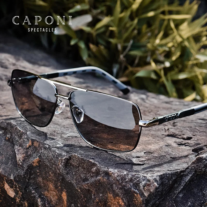 CAPONI Photochromic Men's Sunglasses Polarized - Premium Sunglasses from Craftklart.store - Just $31.05! Shop now at Craftklart.store