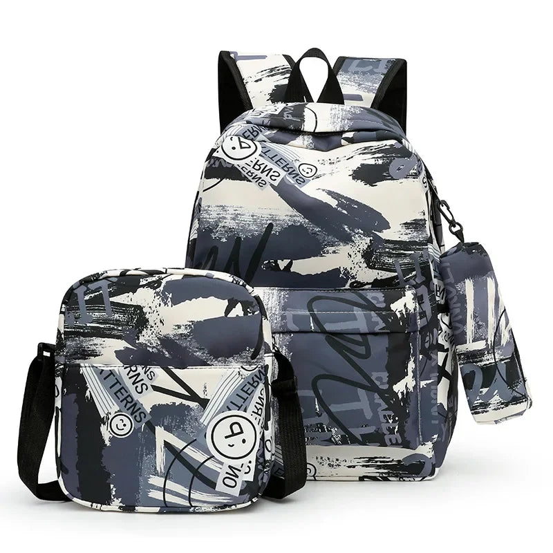 Large Capacity Waterproof Shoulder Three-Piece Set Backpack