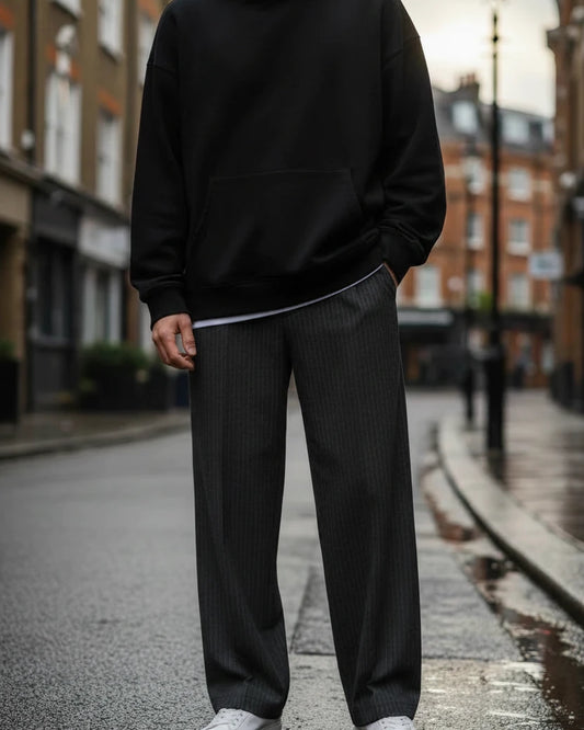 Urban Office Stripe Pattern Formal Dress Slim Fit Pants Men | Minimalist Streetwear | Craftklart