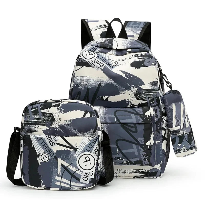 Large Capacity Waterproof Shoulder Three-Piece Set Backpack