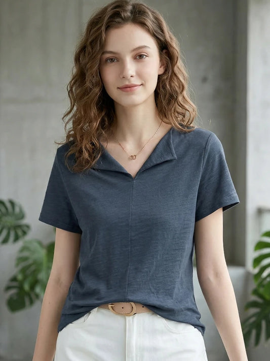 Cotton V-Neck Slim Fit T-Shirt