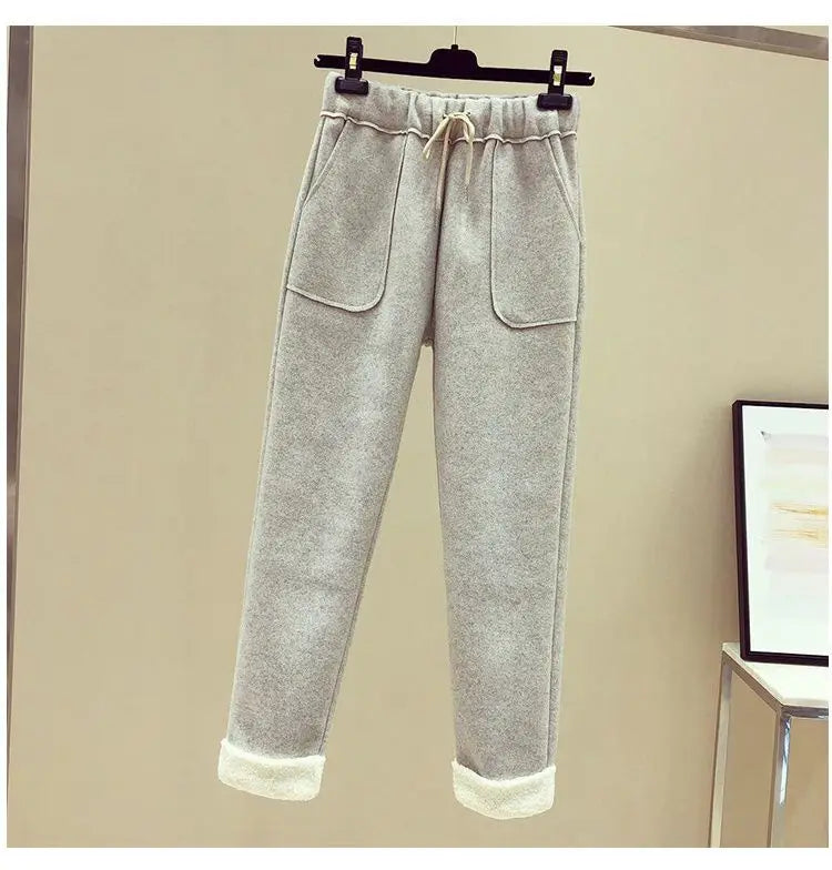 Vintage Parka High Neck Knitted Sweater Flocked Trousers Set - Premium Set from Craftklart.store - Just $18.46! Shop now at Craftklart.store