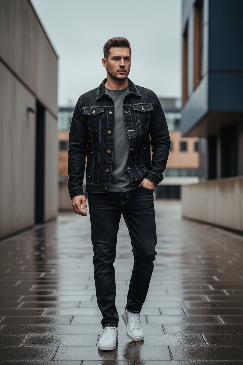 Craftklart baseball collar casual jacket, lightweight streetwear coat with stylish design and comfortable fit.