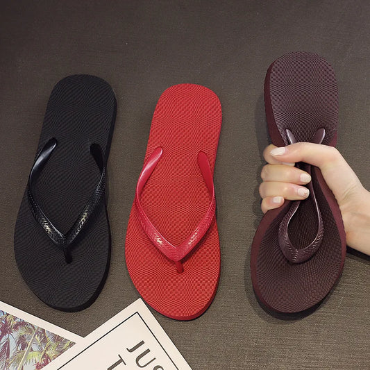 Women's herringbone flip flop sandals from Craftklart Dropship in five colors, lightweight beach slides with comfortable straps.