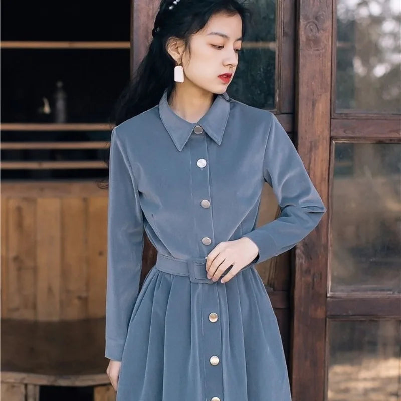 Autumn Winter Longsleeve Corduroy Dress - Premium Dress from Craftklart Dropship - Just $13.14! Shop now at Craftklart.store