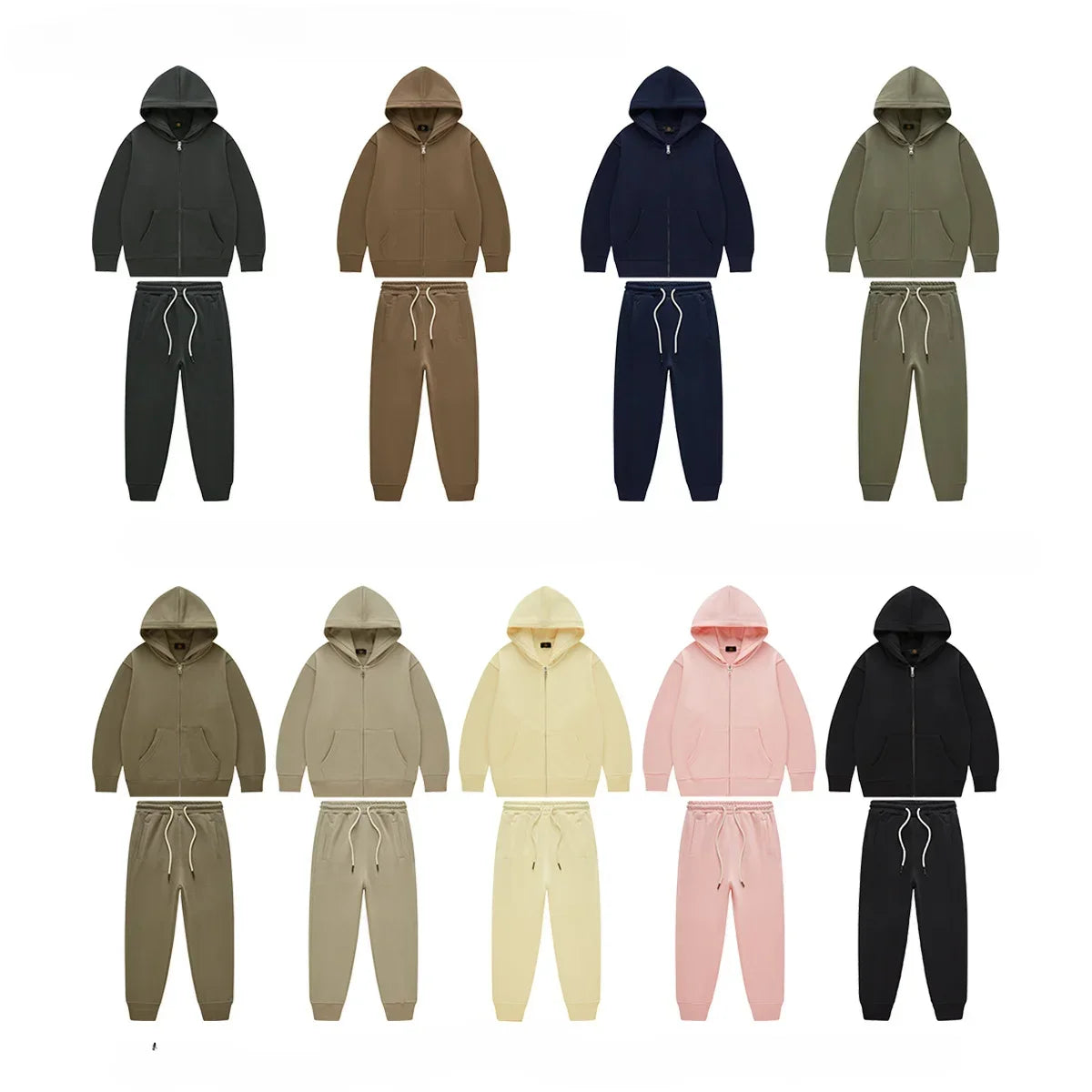 Kids Tracksuit 340G Terry Cotton Zipper Hoodies & Sweatpants - Premium Kids clothes from Craftklart Dropship - Just $42.44! Shop now at Craftklart.store