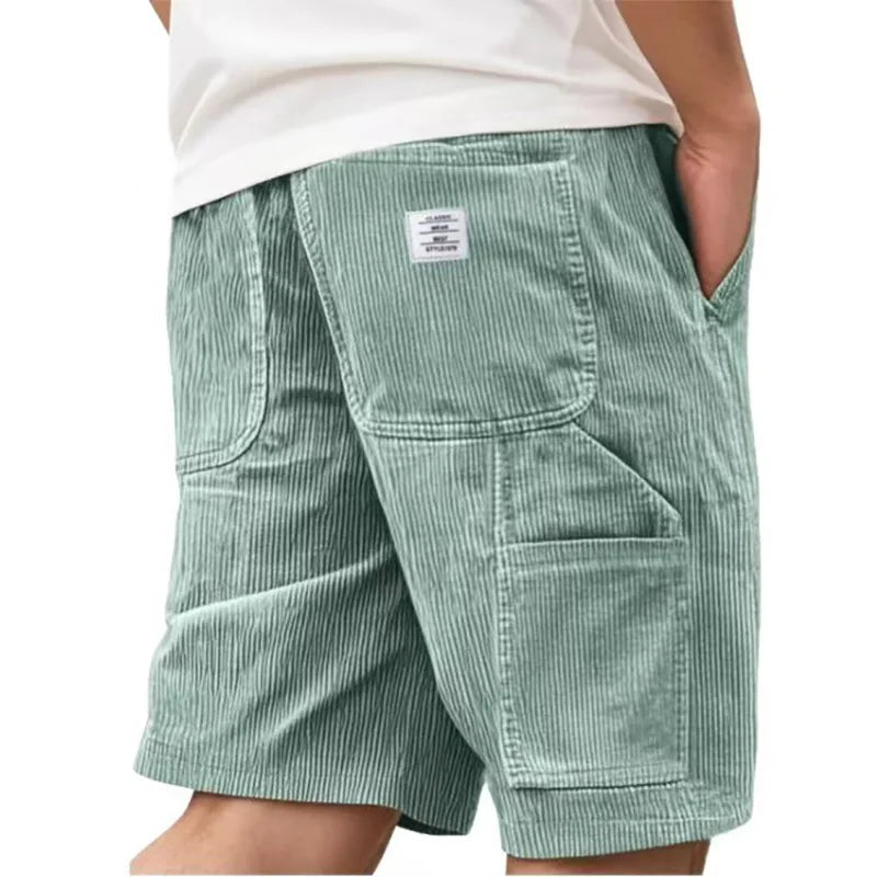 Striped Loose-Fit Drawstring Shorts