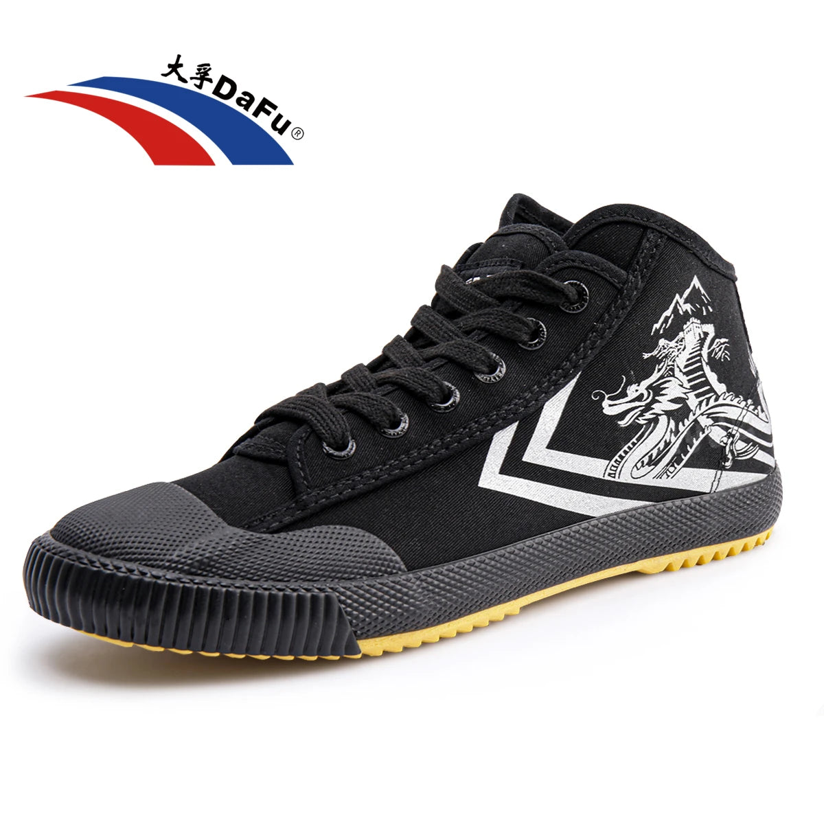 Men's  Mid Top Parkour New Black Dragon Sneakers 035 - Premium sneakers from Craftklart Dropship - Just $33.98! Shop now at Craftklart.store