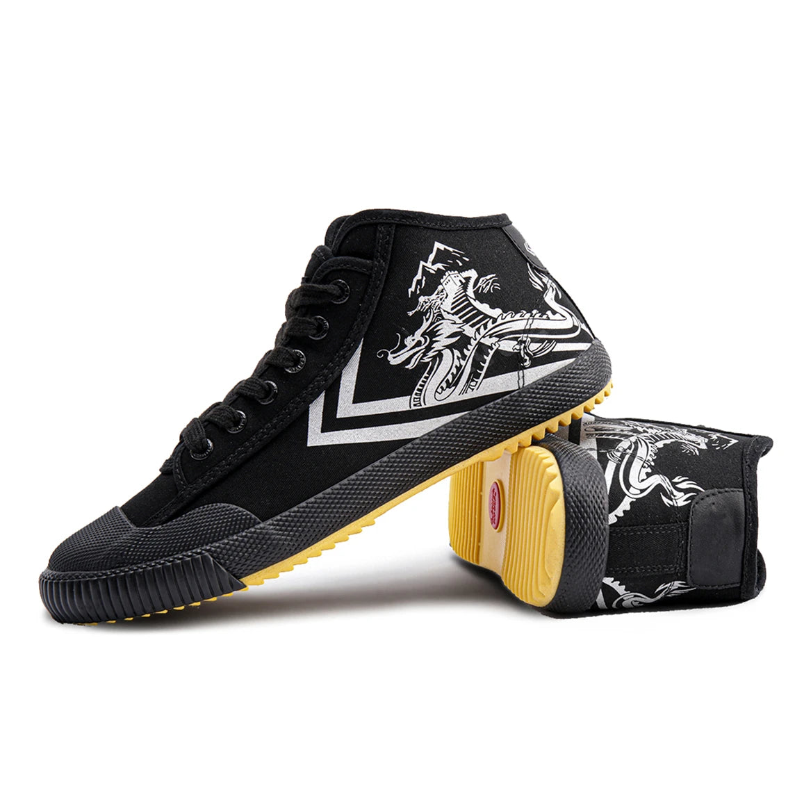 Men's  Mid Top Parkour New Black Dragon Sneakers 035 - Premium sneakers from Craftklart Dropship - Just $33.98! Shop now at Craftklart.store