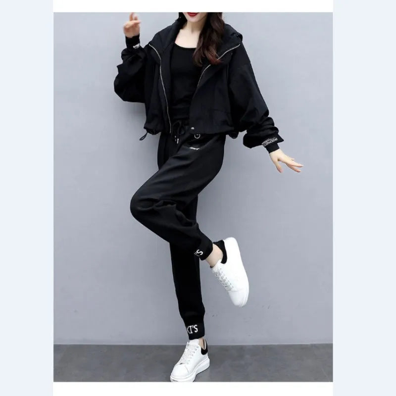 Women's Tracksuit Korean Zipper Jacket Two Piece Suit 2024 - Premium Set from Craftklart Dropship - Just $10.21! Shop now at Craftklart.store