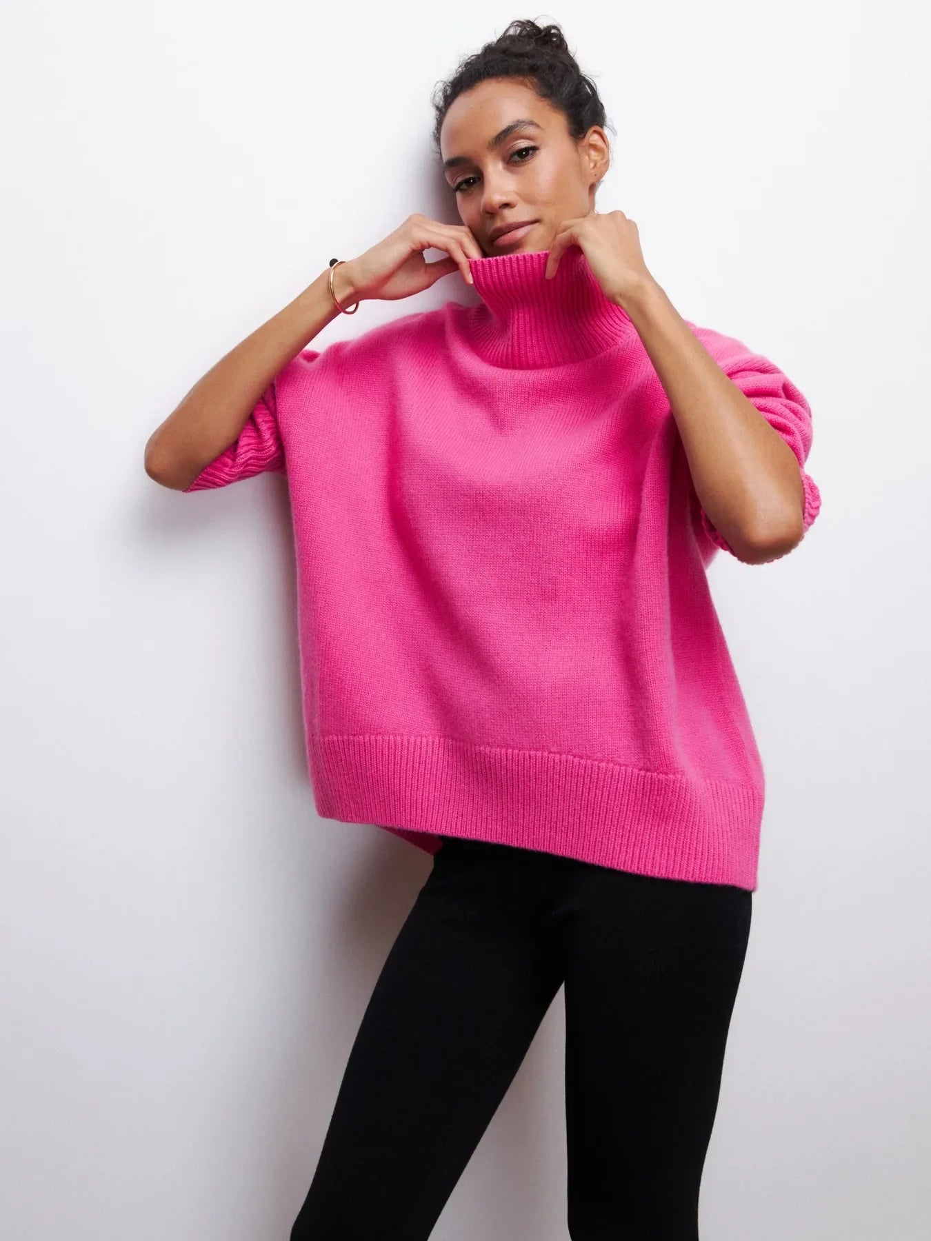 Women's Urban Styled Oversized Elegant Thick Knitted Pullover - Craftklart.store