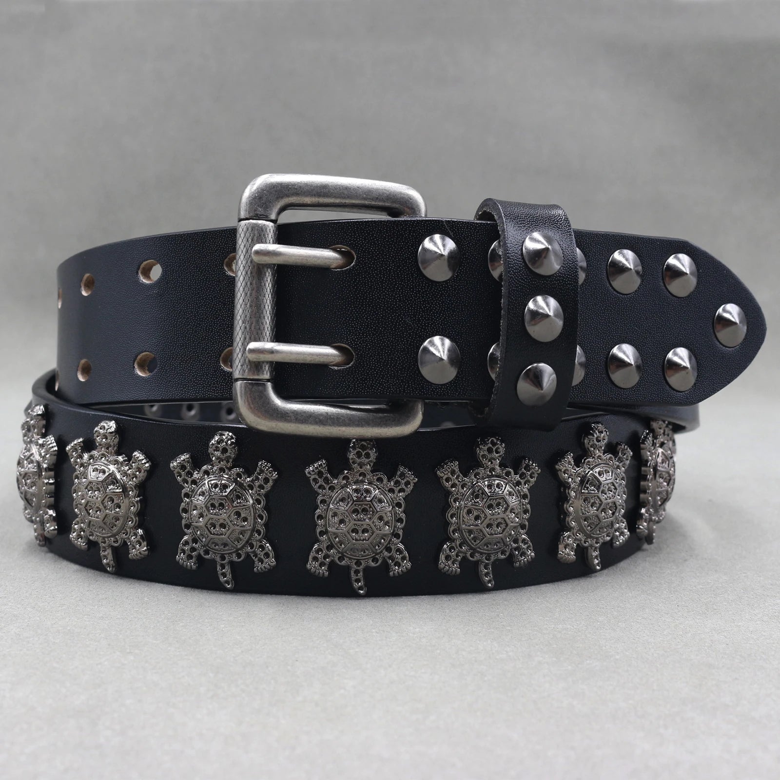 Genuine Leather Cowskin Punk Rivet Jeans Belts - Premium Belts from Craftklart Dropship - Just $22.66! Shop now at Craftklart.store