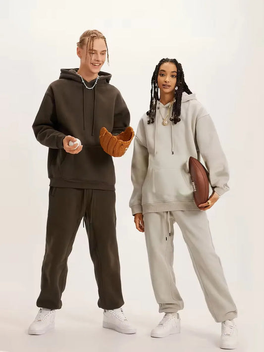 Sumuyoo Fashion Hoodies Set Women Sweatshirt Oversized Hoodies Female Warm Sporty Jacket  Solid Color Plush Couple Pullovers - Premium  from Craftklart.store - Just $34.69! Shop now at Craftklart.store