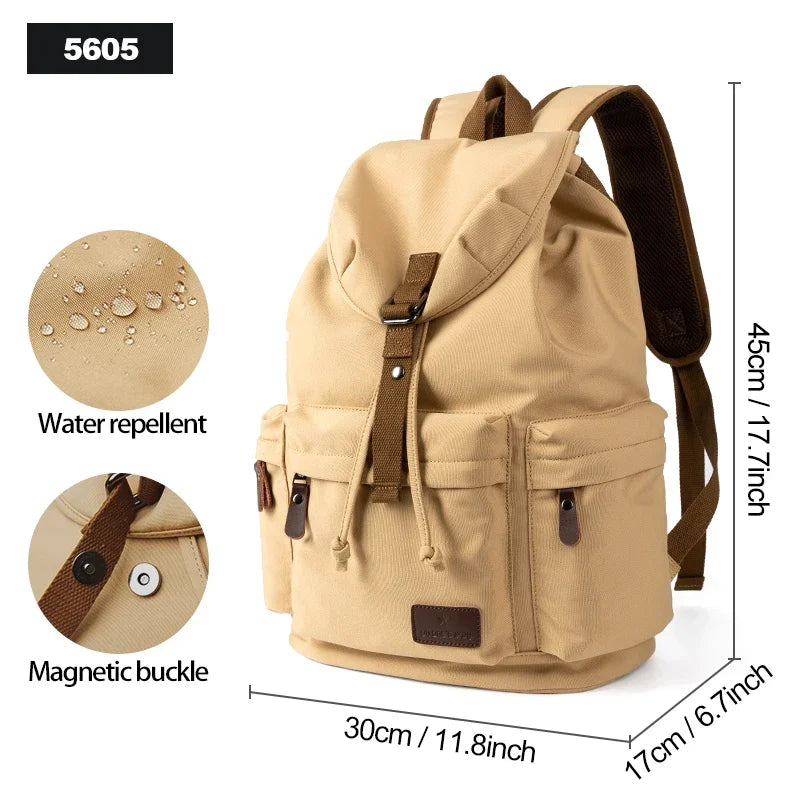 Men Vintage Canvas Large Capacity 15.6inch Laptop Casual Bag