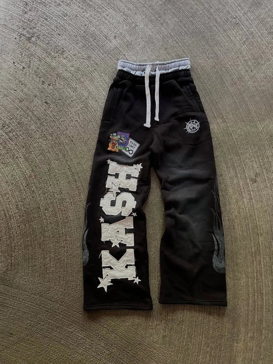 High Street Trendy Pants High Street Ins Trendy Brand Men's and Women's Loose Straight Tube Embroidered Printed Casual Pants -  "Urban Fashion & Streetwear | Craftklart"