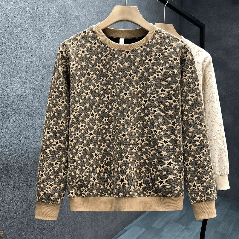 Men's round neck urban sweater by Craftklart Dropship with a casual fit, shown in a neutral color on a plain background.