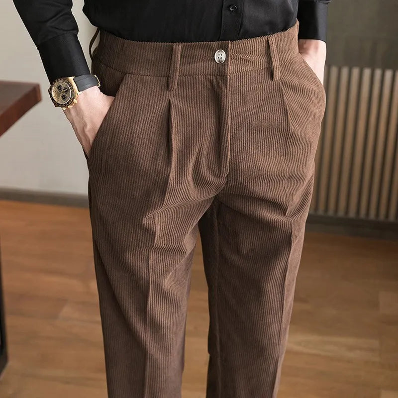 Men's Casual Trousers Corduroy Pants Slim Fit - Premium Pants from Craftklart Dropship - Just $17.11! Shop now at Craftklart.store