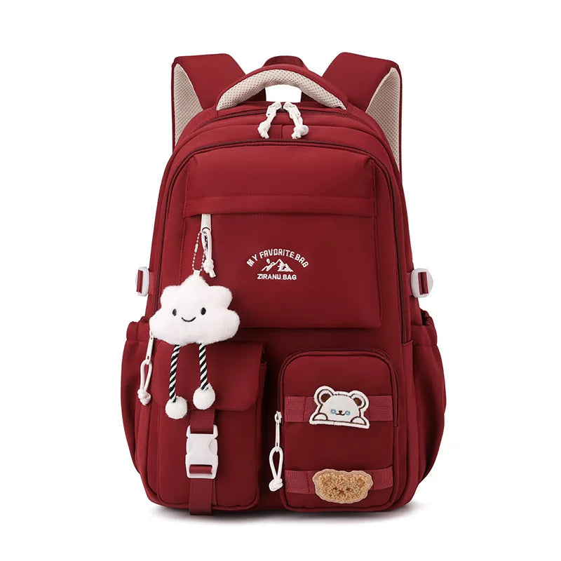 Japanese Ins College Syle Backpack with Pendant - Craftklart.store