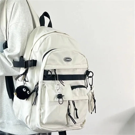 Korean Retro Workwear Large Capacity Dual Shoulder Bag