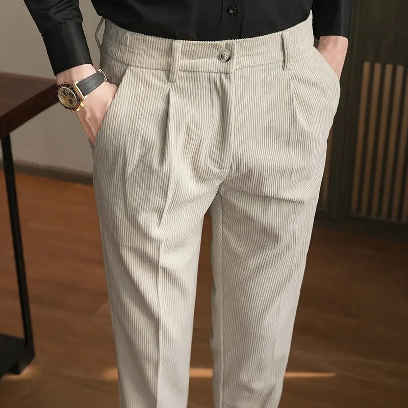 Men's Casual Trousers Corduroy Pants Slim Fit - Premium Pants from Craftklart Dropship - Just $17.11! Shop now at Craftklart.store