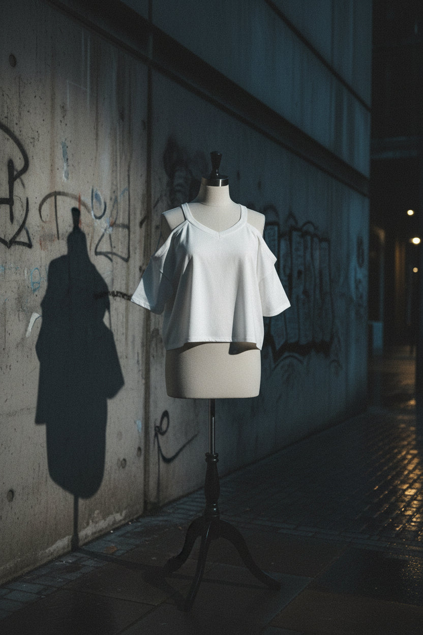 Cropped V-Neck Tee — Women's Short Sleeve