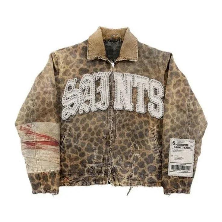 Men's Streetwear Washed Denim Y2K Jacket