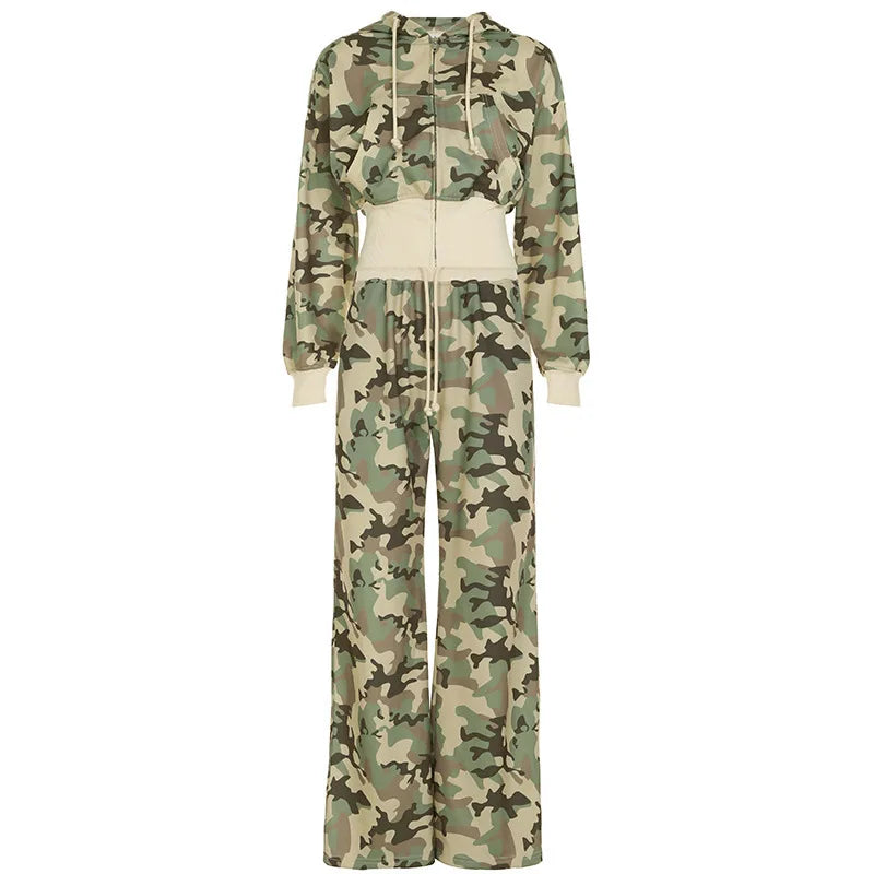 Camouflage Two-piece Street Sports Set