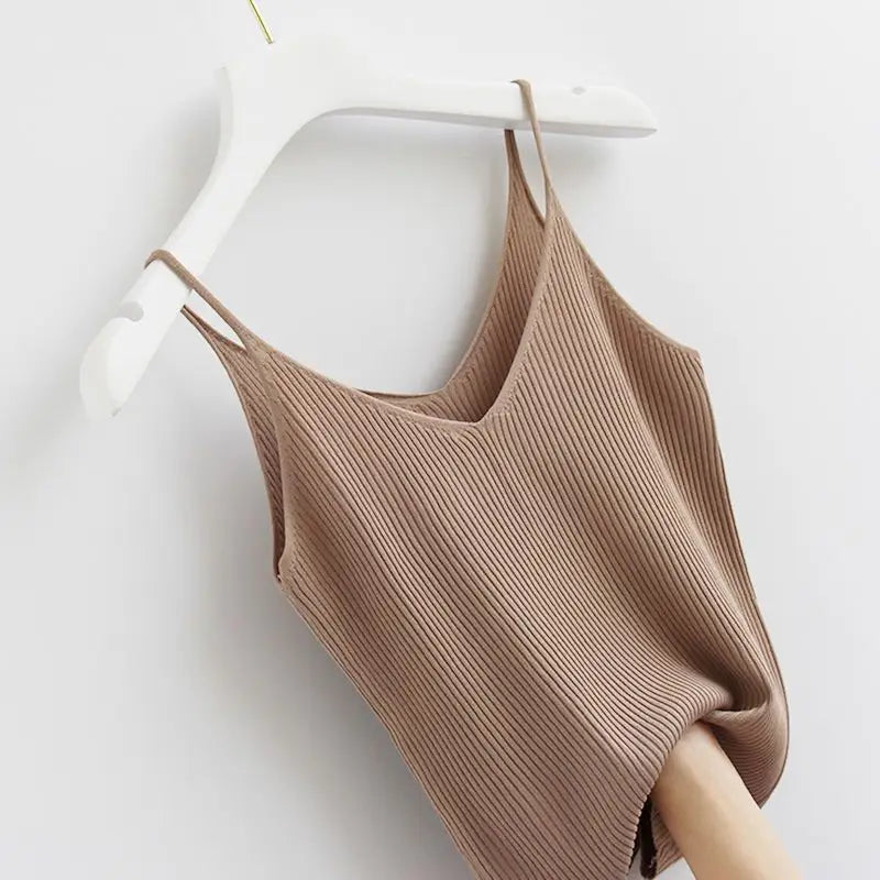 Autumn Short Knitted Sweater Suspended Skirt Two Piece Female Clothing Set
