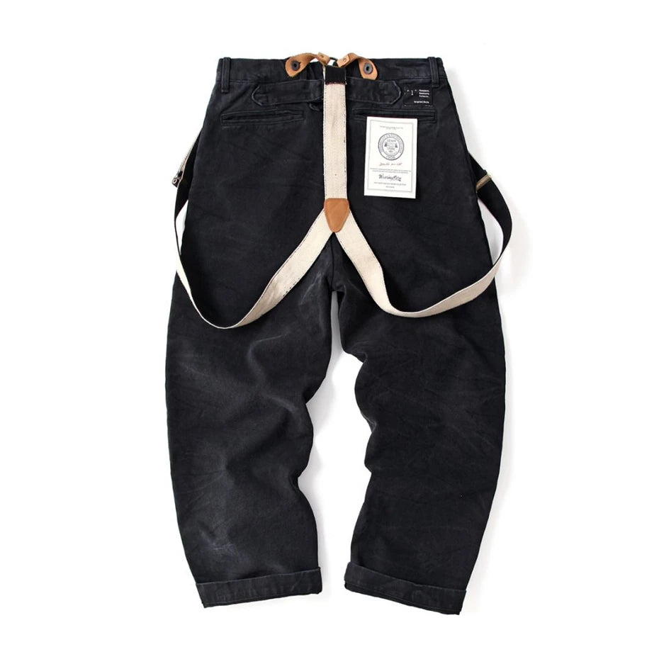 Urban Men Washed  Cotton Overalls Work Pants