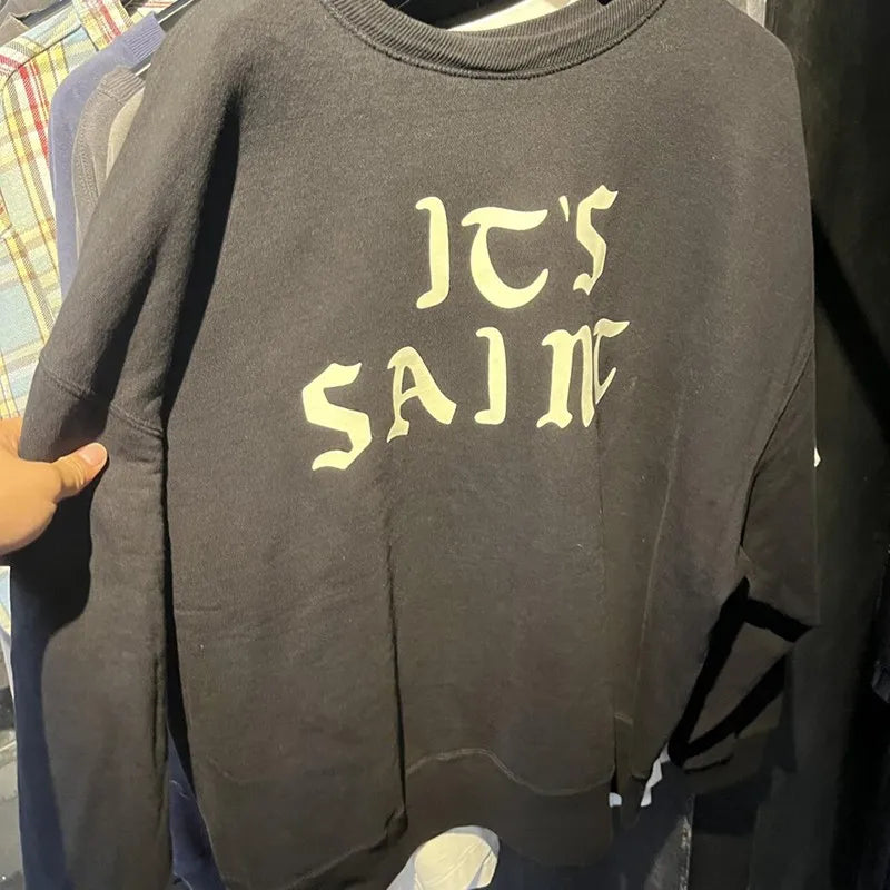 Heavyweight Cotton Black Saint Hoodies Set Hiphop Street Sheep Retro Print Letter Slogan Hoody Casual Pants Men Women Tracksuit