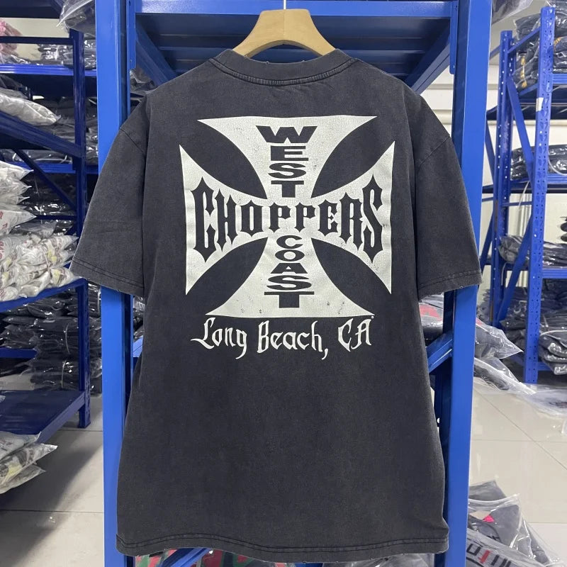 Men's West Coast Choppers casual cotton T-shirt in a streetwear style, shown in six color options, from Craftklart Dropship.