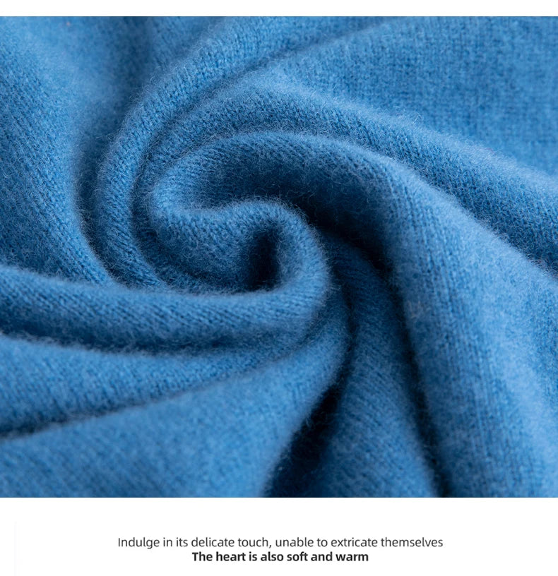 New Fashion Men's 100% Wool Pullover Half-high Collar Sweater - Craftklart.store