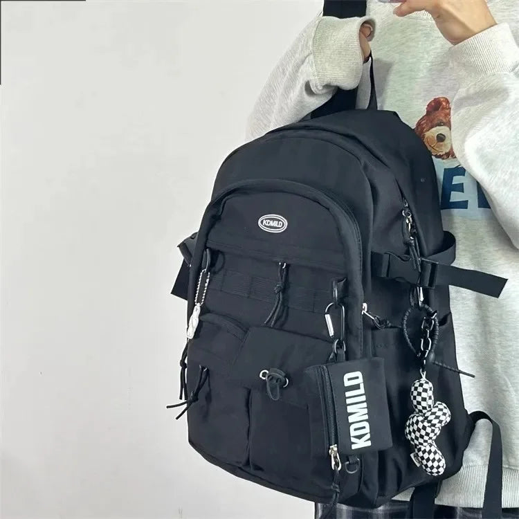 Korean Retro Workwear Large Capacity Dual Shoulder Bag