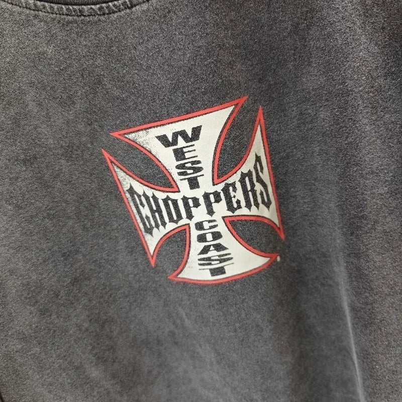 Men's West Coast Choppers casual T-shirt by Craftklart Dropship in black, featuring streetwear style and 100% cotton fabric.